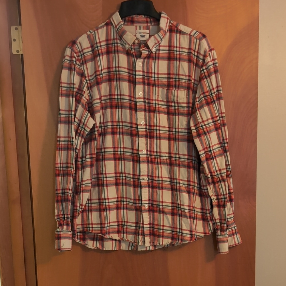 Old Navy Red and White Plaid Shirt